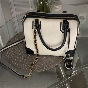 Alice + Olivia Black, White & Gold Crossbody bag.